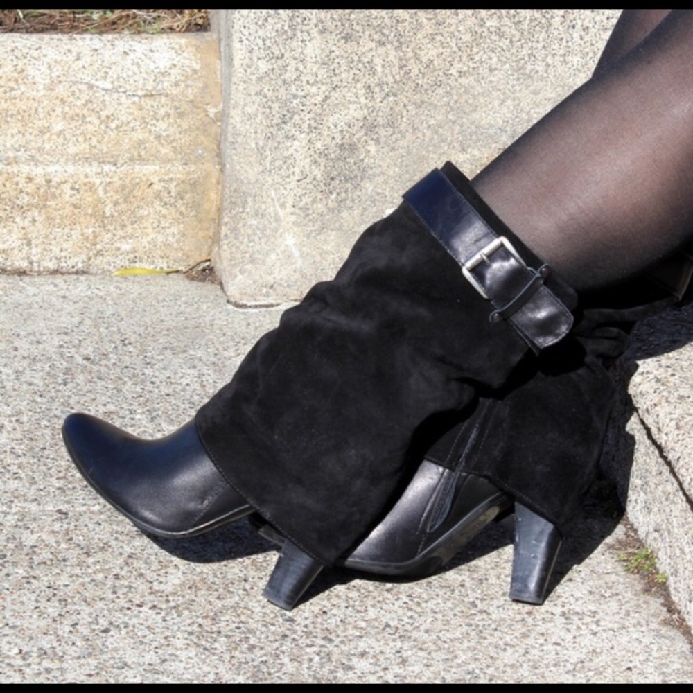 Suede & leather boots
